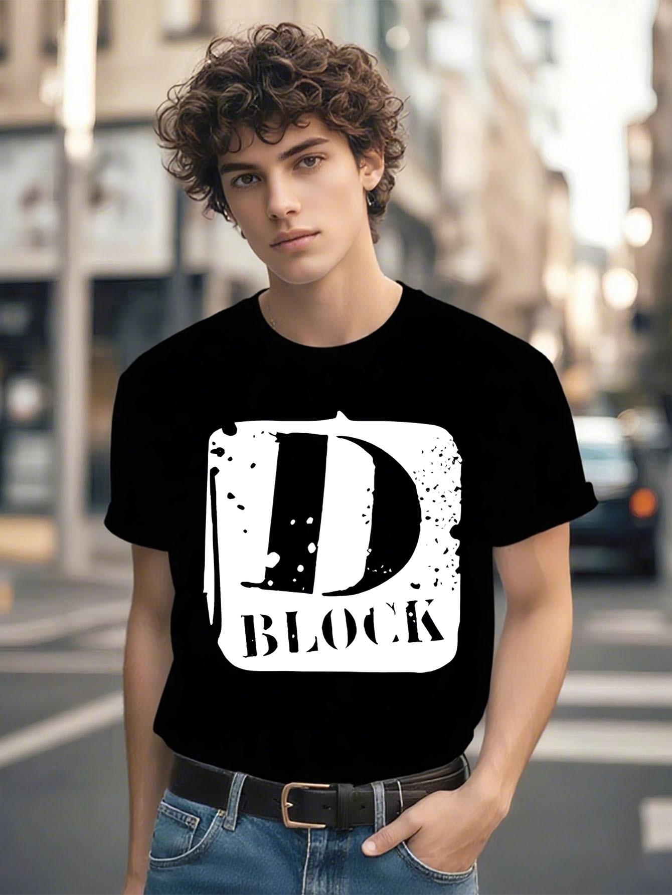Allseason Apparel  DBLOCK Graphic T-shirt - Bold DBLOCK Lettering Streetwear Tee L