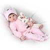 Realistic 20 Inch Soft Vinyl Silicone Reborn Baby Doll With Brown Wig High Quality
