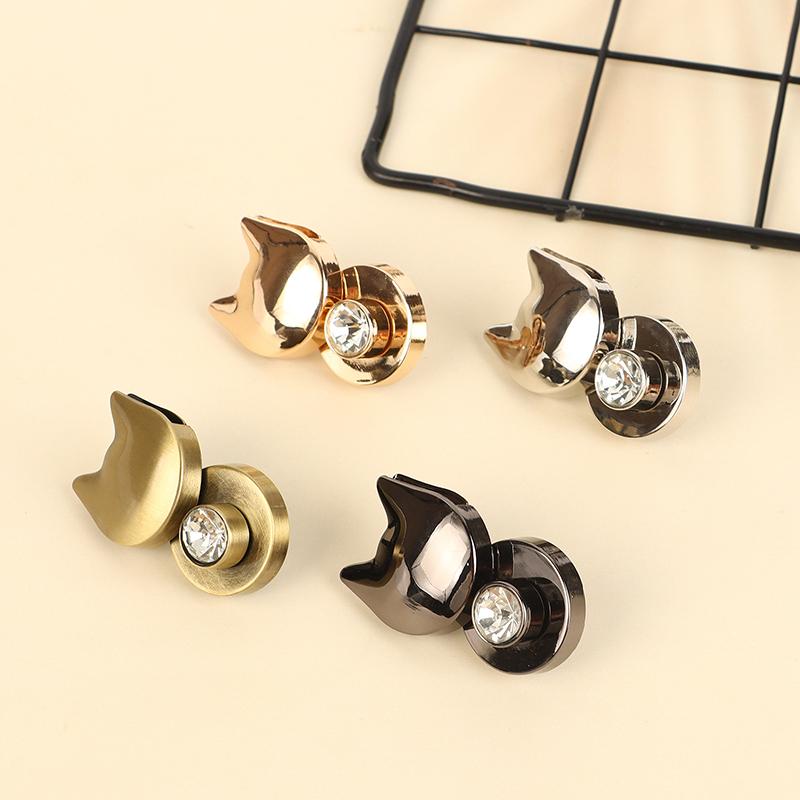 1Pc Cute Zinc Alloy Cat Shape Turn Lock Bag Twist Lock Closure Clasp Diy Leather Craft Handbag Shoulder Bag Purse Hardware