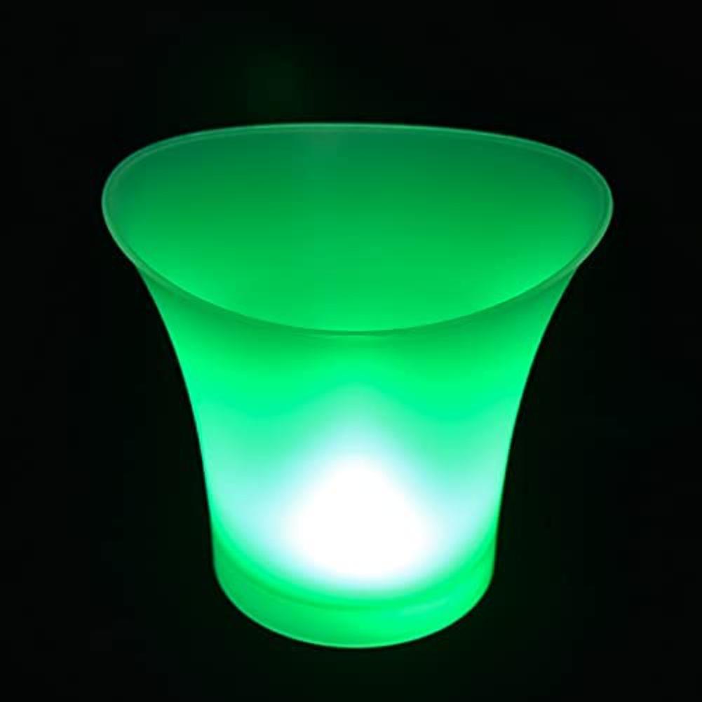 LED-Eiskübel, 5 l, großes Fassungsvermögen, Wein-Eiskübel, Getränkebehälter mit mehreren wechselnden Farben für Party/Zuhause/Bar