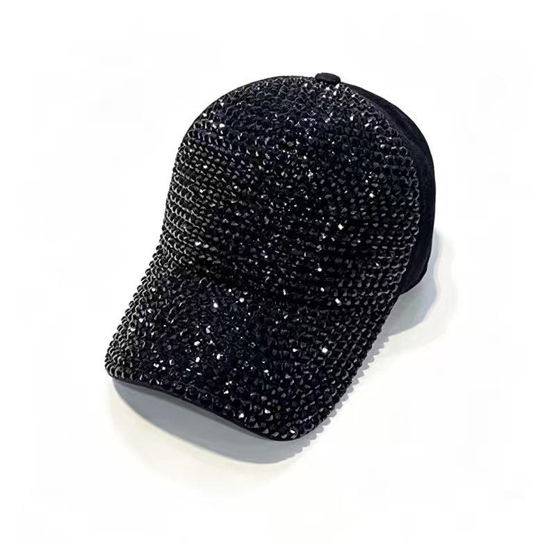 Adjustable Rhinestone Baseball Cap, Bling Sparkling Glitter Sun Hat for Women, Casual Outdoor Party Cap