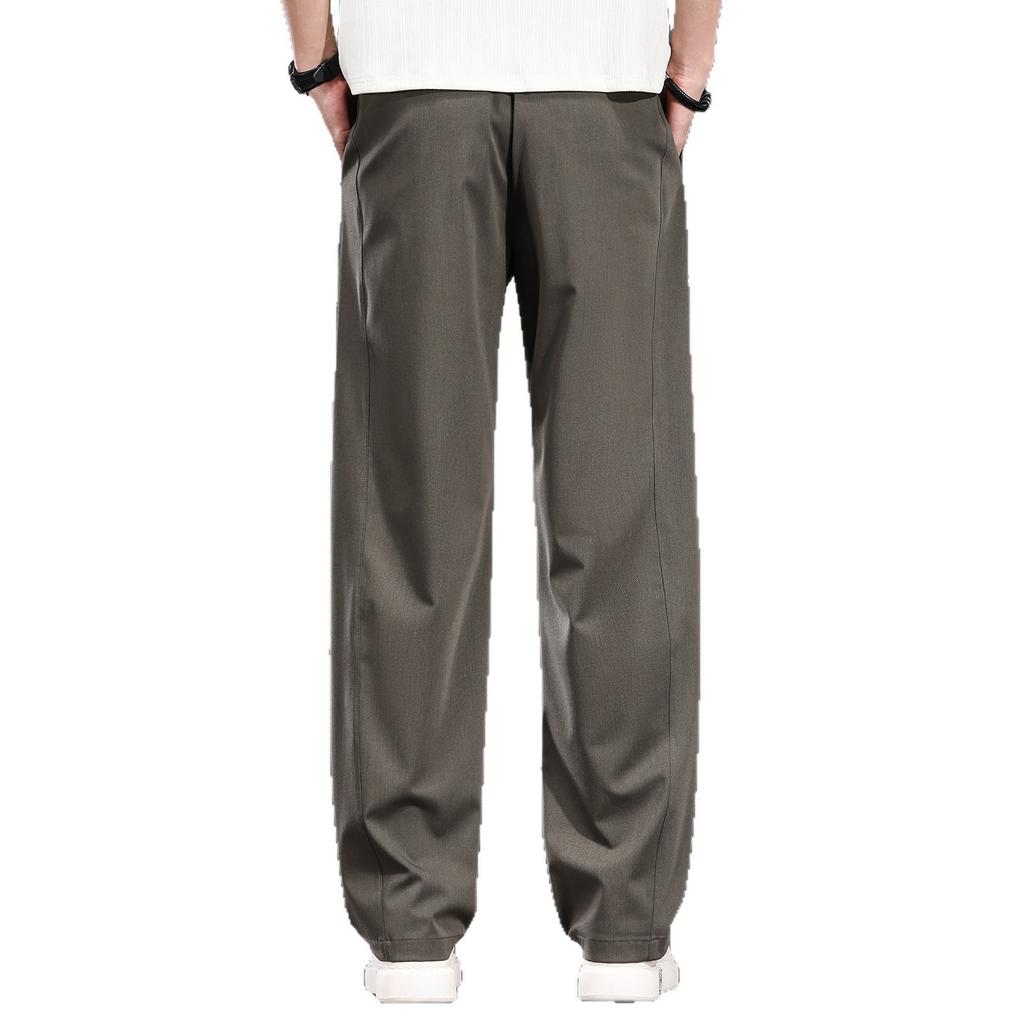 Mid-seam Casual Trousers Men's Summer Thin Loose Straight Trousers Workplace Commuting Wide-leg Drape Business Suit Trousers