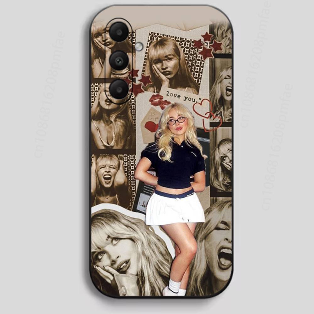 Singer S-Sabrina Carpenter Handyhülle für Samsung Galaxy A13,21s,22,31,32,40,52,71,A91 Weiche Schwarze Hülle