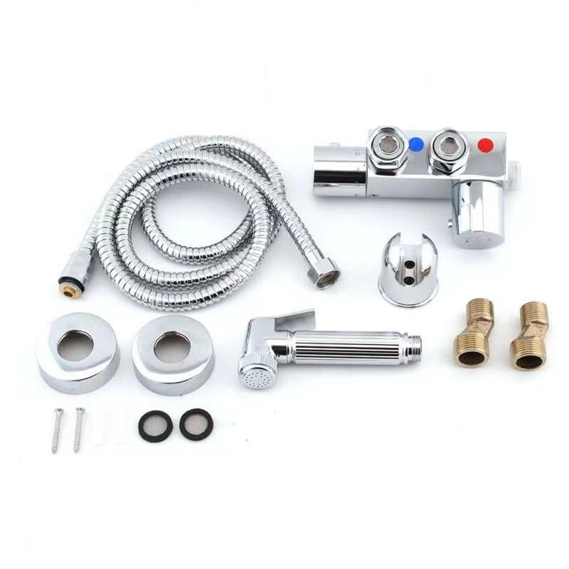 Thermostatic Bidet Shattaf Brass Wall Mounted Toilet Bidet Spray Kit
