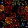 Royal Velvet Fabric Polyester For Sewing - Motif Embroidered Roses