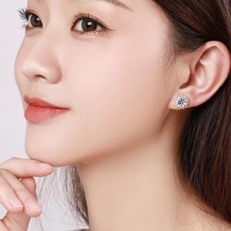925 Silver Earrings Inlaid Zircon Stone Classics for Women Wedding Jewelry Engagement Fashion High Quality Gifts Party