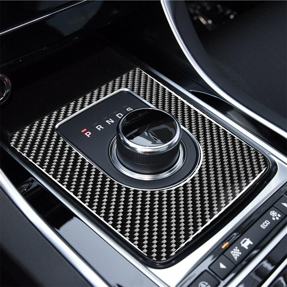 Carbon Fiber Gear Shift Panel Outer Frame Cover Trim Fit For Jaguar F-PACE XE XF