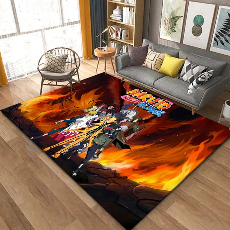 Naruto Populární Koberec pro Obývací Pokoj Ložnici Domácí Dekorace Pohovky, Dětská Protiskluzová Podlahová Rohožka