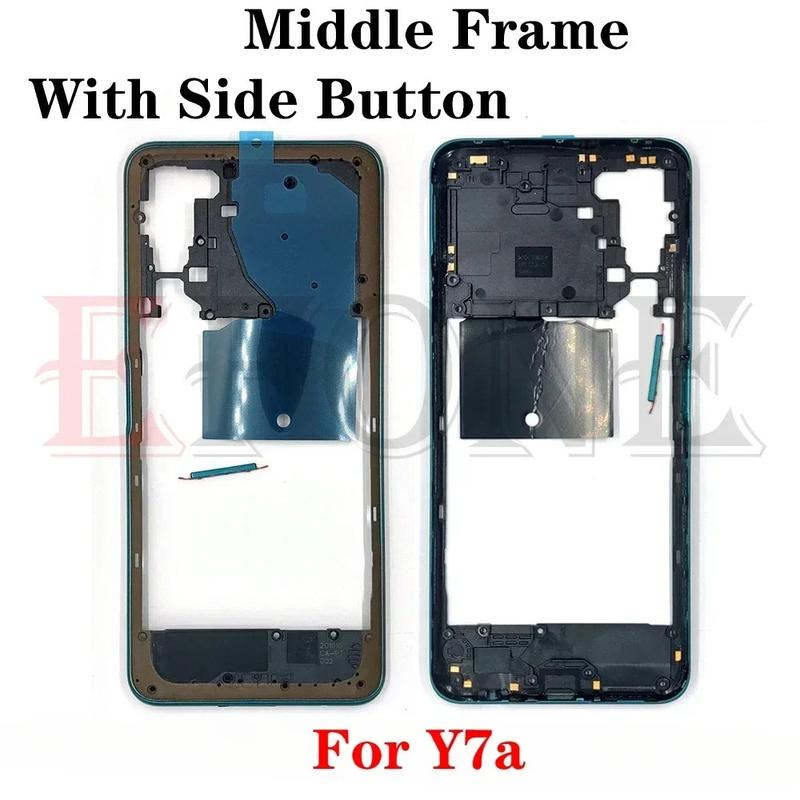 For Huawei Y7a Nova Y60 Y70 Y91 Plus P Smart 2021 Middle Frame Housing Bezel Plate Cover With Side Button