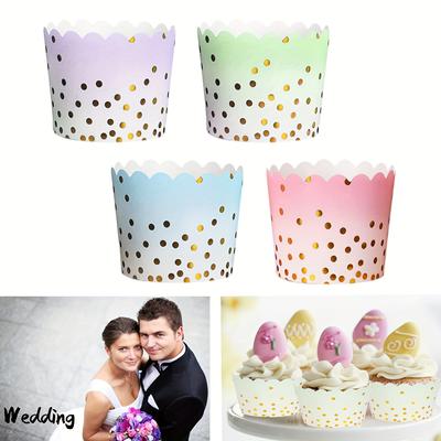 50 Pcs Stamping Oversized Cupcake Liners Muffin Liners for Baking Cute Disposable DIY Cake Cups  Suitable for Wedding Birthday Party Home Party