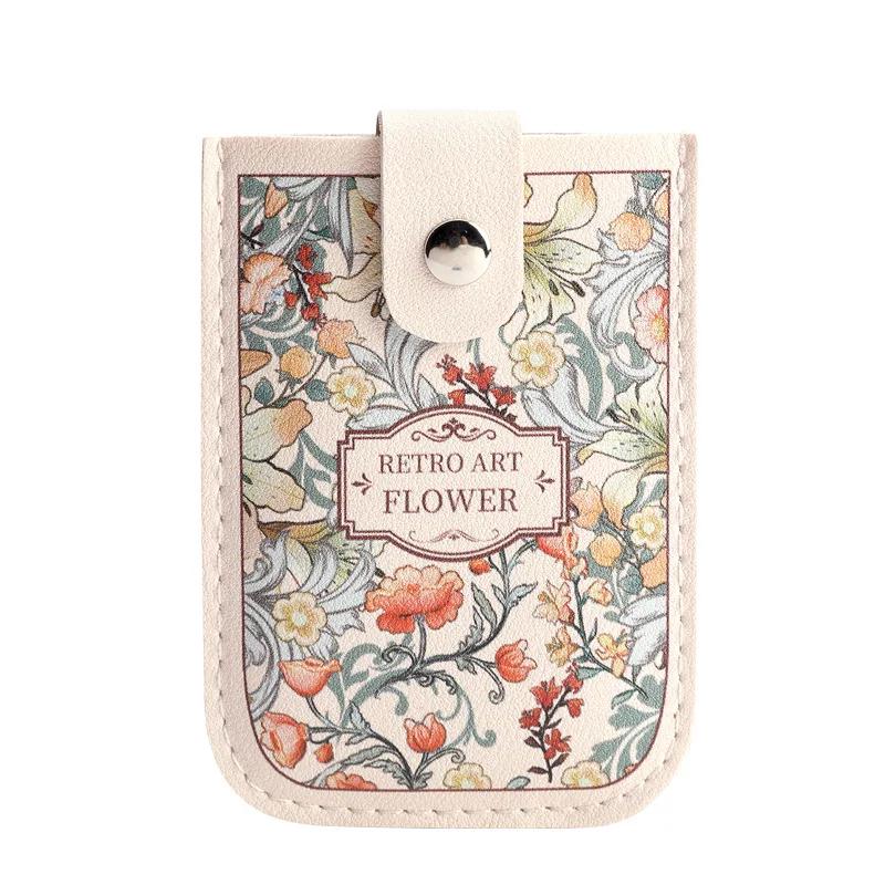 Beautiful Floral Card Bags Colorful Flower PU Material Convenient Card Holder Bank Card ID Storage Bag for Woman