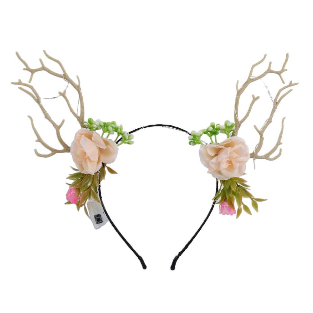 Photo Props Christmas Hair Hoop Glowing Headband Fairy Deer Ear Elk Ears Headband Women Hair Wear