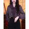 Hong Kong Retro Striped Women's Long-Sleeve Shirt - 2025 Autumn Lightweight High-End Stylish Casual Top