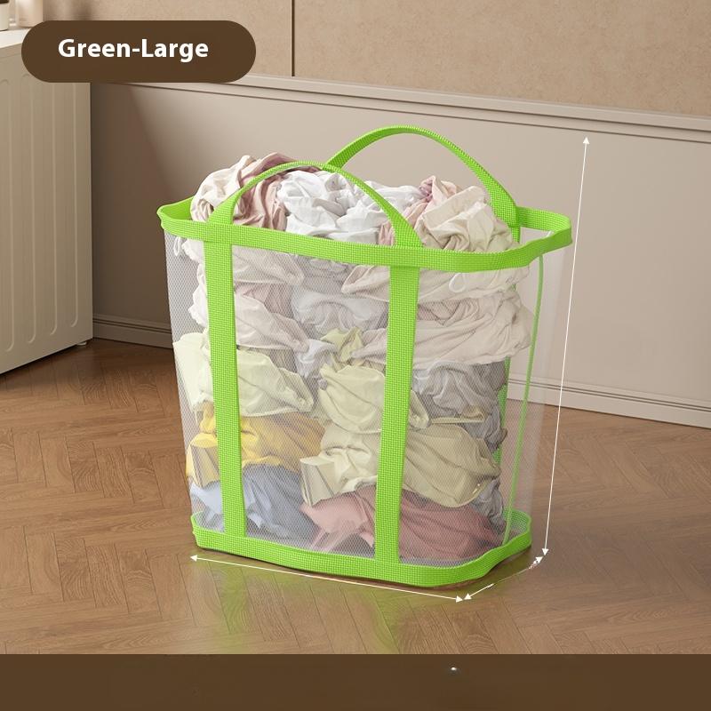 1 шт Складная дышащая сетчатая корзина для белья с усиленными ручками складной прямоугольный контейнер для хранения для ванной комнаты гардероба общежития путешествий Large зелёный 990₽