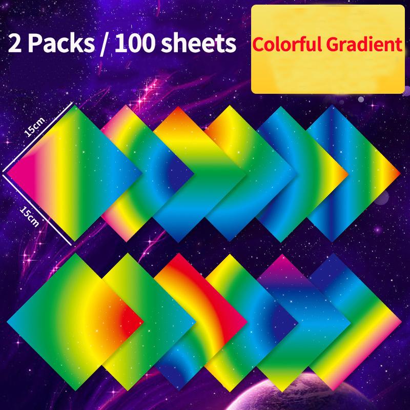 Square Origami Paper Double Sides Solid Color Folding Lucky Wish Paper Crane Multicolor Handmade DIY Scrapbooking Craft Decor