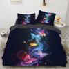 Bettwäsche-Set Digitaldruck Bequeme Bettbezüge für Wohnzimmer Schlafzimmer Dekoration, 1 Bettbezug und 2 Kissenbezüge mit Reißverschlüssen