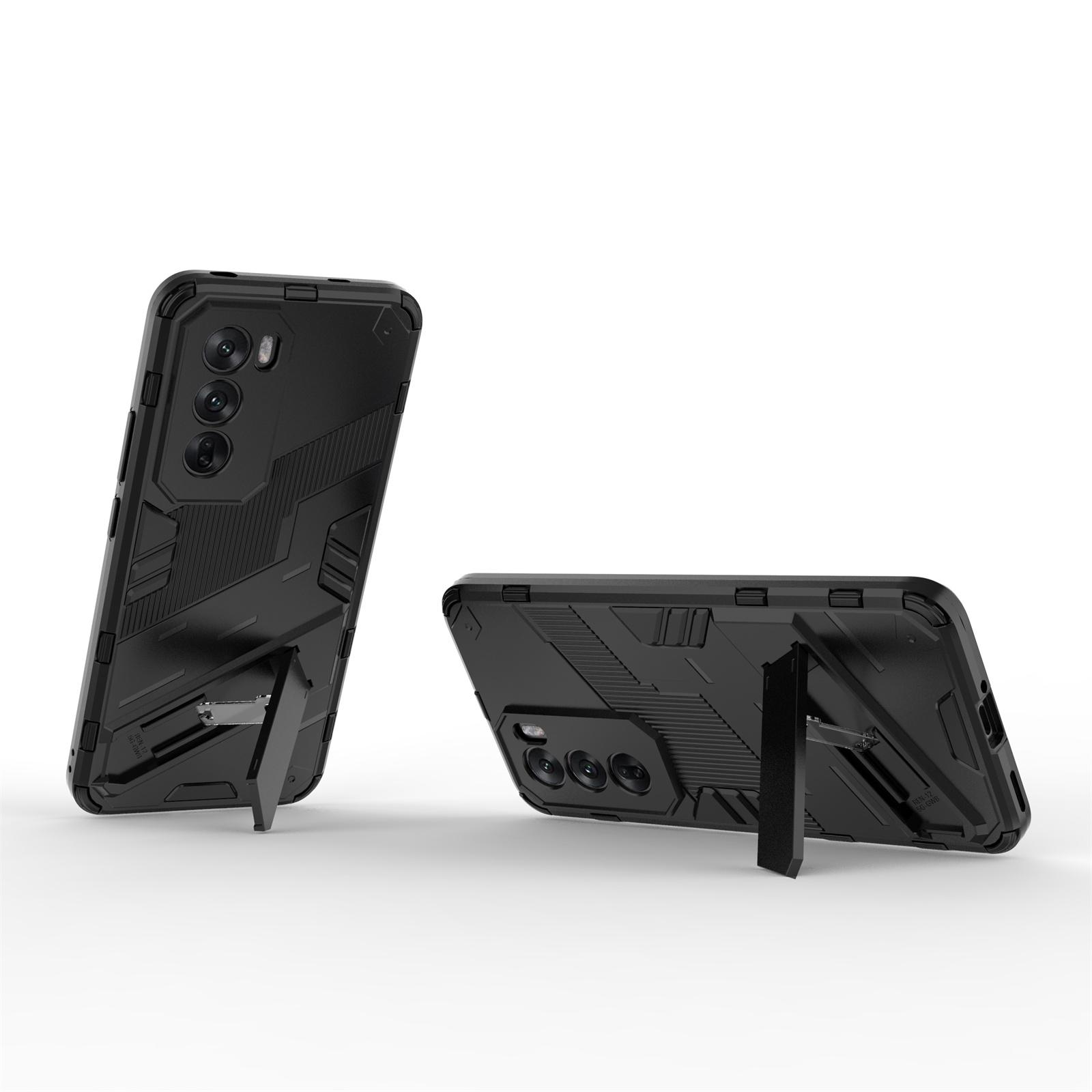 

For Oppo Reno12 5G (Global) Case Kickstand Hybrid Hard PC Soft TPU Phone Cover White