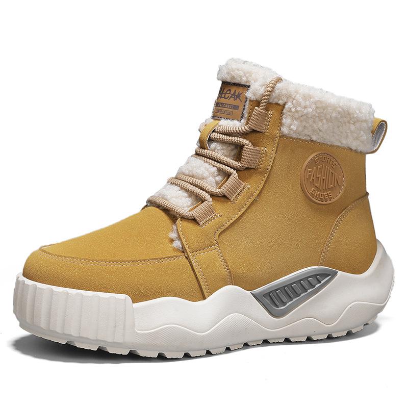 

Snow boots winter new men s thickened and velvet warm outdoor non-slip cotton shoes men s thick-soled high-top short boots 44