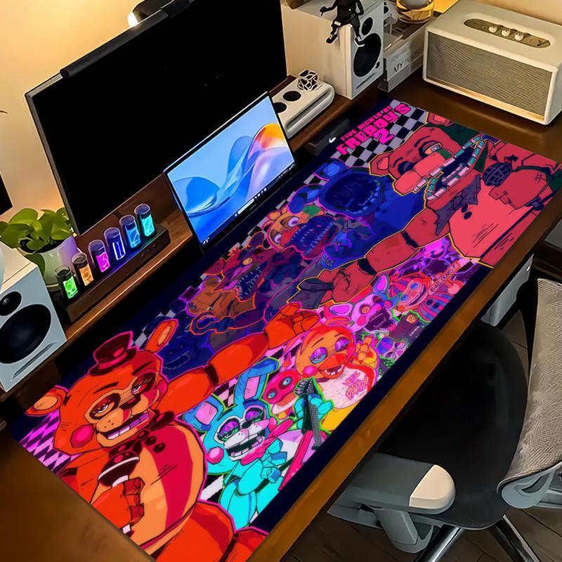 FNAF Freddy Color Mouse Pad Large Gaming Table Cushion Non-slip Laptop Tablet Big Mousepad XXL Mat Mini PC Playmat With Lock edge