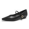 Fashion 2024 Brand Elegant Woman Versatile Pointed Toe Shoes Fashion Shallow Mouth Mary Janes Casual Flats Female Flat Shoes
