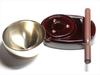 Sanmany Buddhist Bell Set, Brass, 2.5-inch, 3-Piece Set, Includes Bell Rod and Stand, Made in Japan