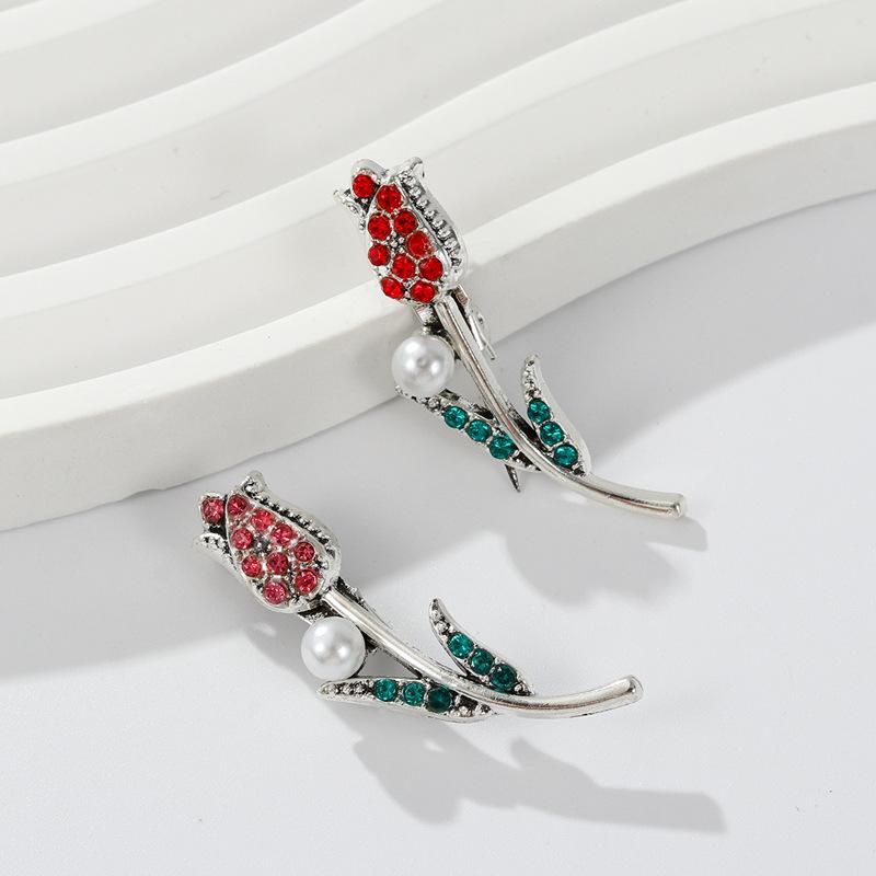 Rose Brooch Simple Jewelry Accessories Diamond Small Flower Pin Brooch Clothes Accessories