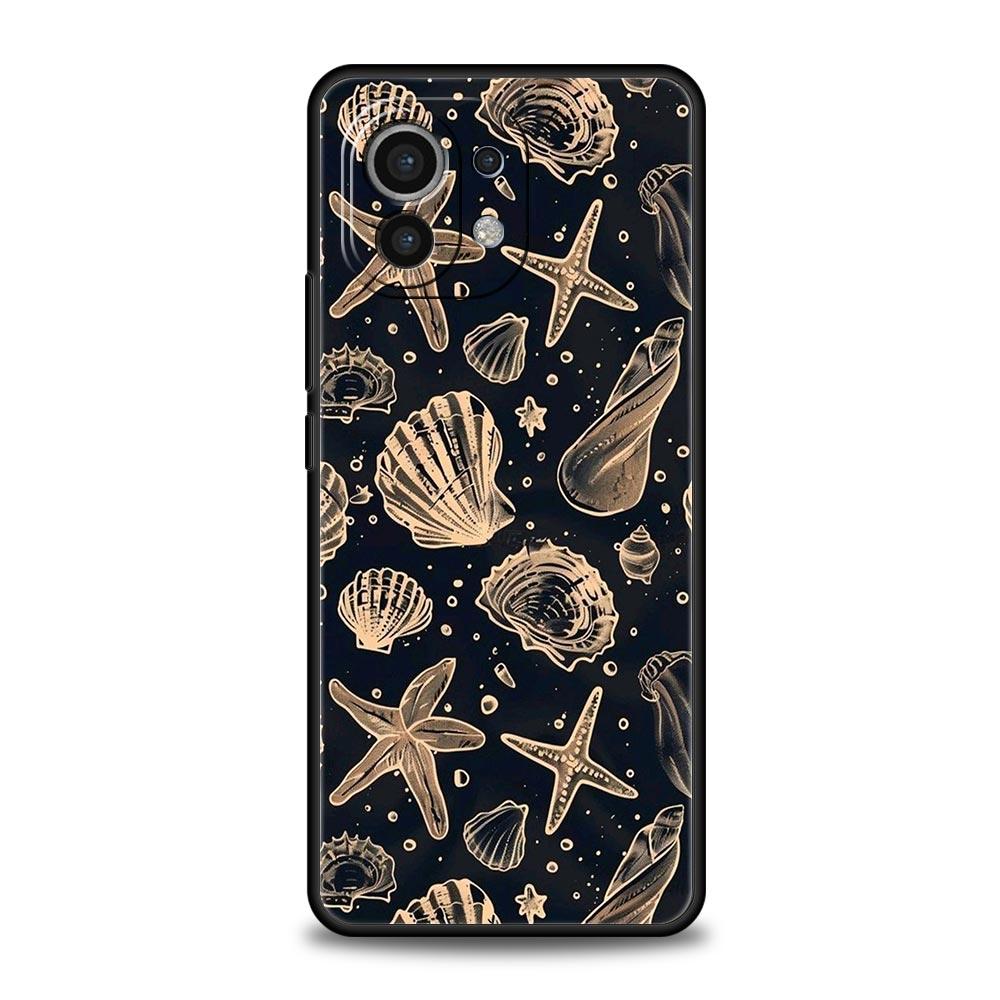 Ocean Coastal Seashell Seaweed Phone Case Cover for Xiaomi Mi 17 15 14 13 12 11 Ultra 15T 14T 13T 12T 11T Pro Lite 5G Soft TPU