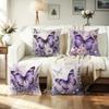 1/4Pcs Purple Butterfly & Flower Printed Pillowcases Sofa Cushion Cover Home Bedroom Room Decoration