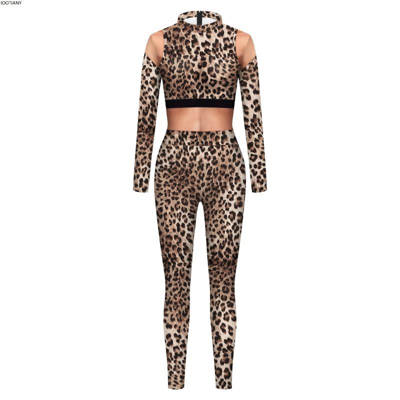 Nowe kombinezony damskie typu serpentyna, obcisłe, modne, z nadrukiem w panterkę, kostiumy do cosplay anime, kombinezony Zentai z długim rękawem dla dorosłych