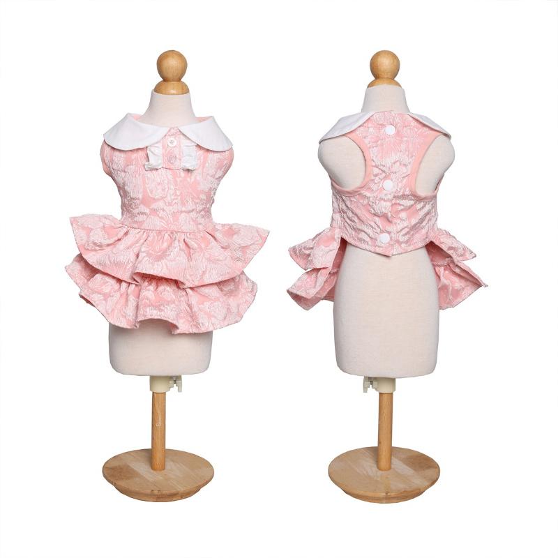 Pet Spring Summer Cake Dress Three-dimensional Flower Lace Teddy Bigbear Holiday Dress