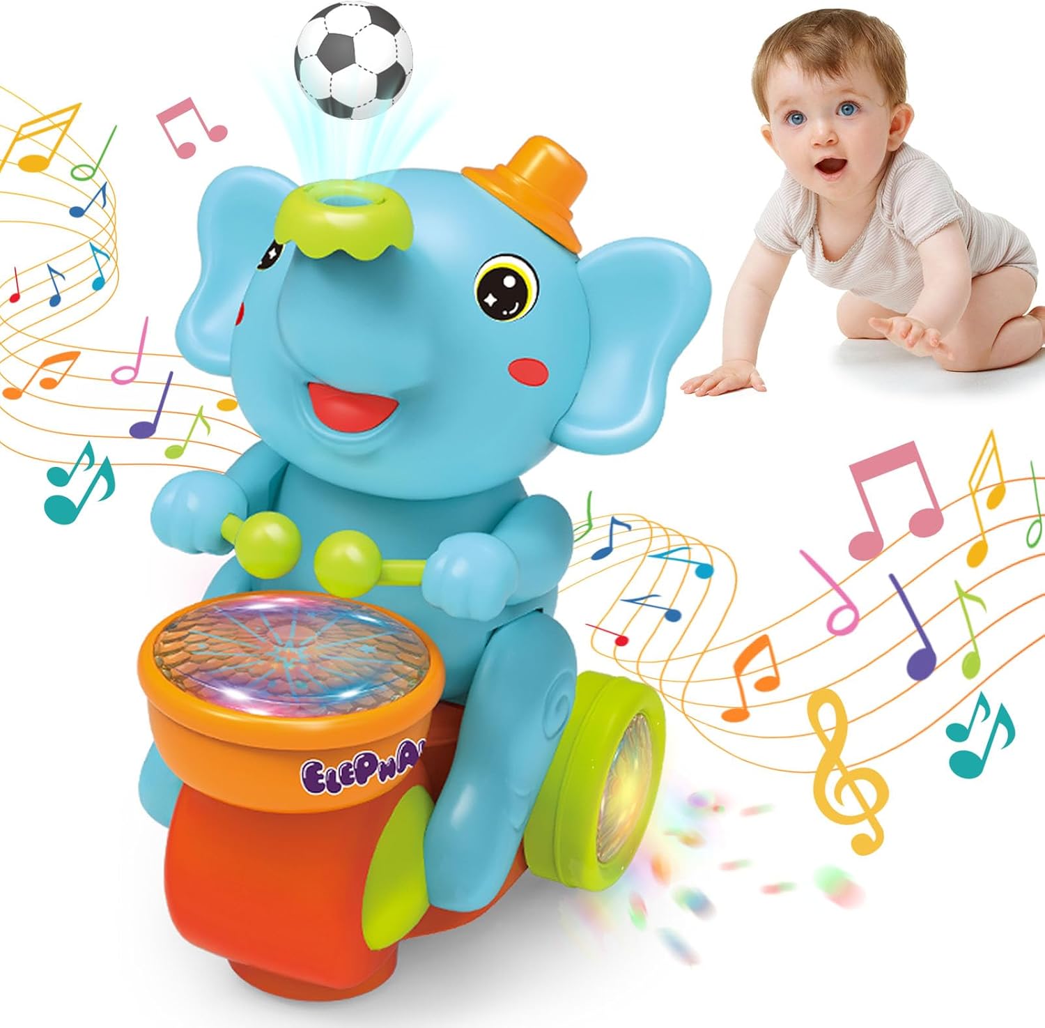 High-Quality Baby High-Quality Crawling High-Quality Toy: High-Quality Electronic High-Quality Walking High-Quality Elephant High-Quality Drummer