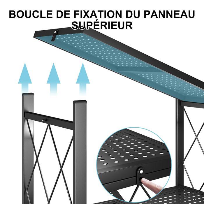 Étagère Bibliothèque Noir 37 X 72 X 163 Cm - Étagère De Rangement - Pour Salon, Bureau, Salle À Manger - Moderne