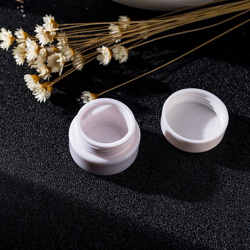 5g Nail Art Gel Storage Bottle - Pure White, Light-Proof, Anti-Overflow Ring.