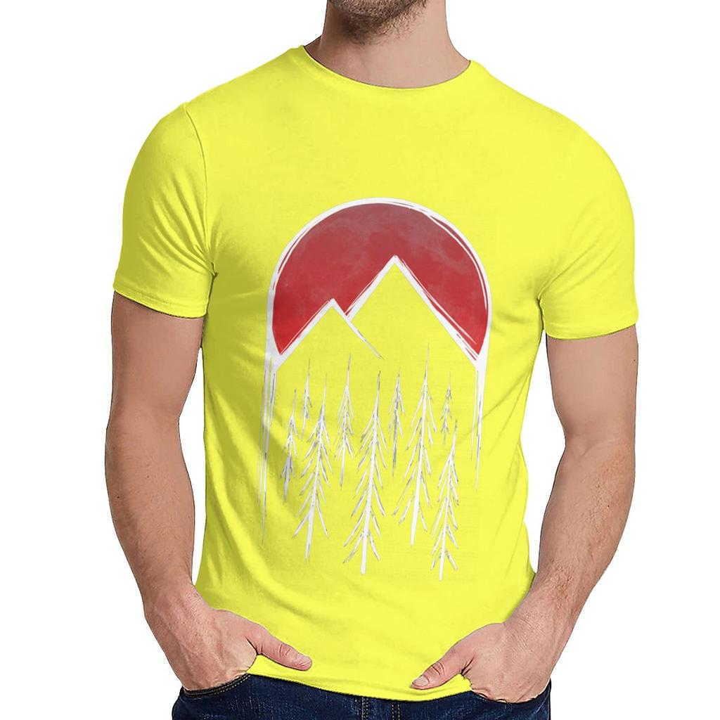 Man S O Neck Twin Peaks Red Pine Tree Moon Short Sleeve Arrival For