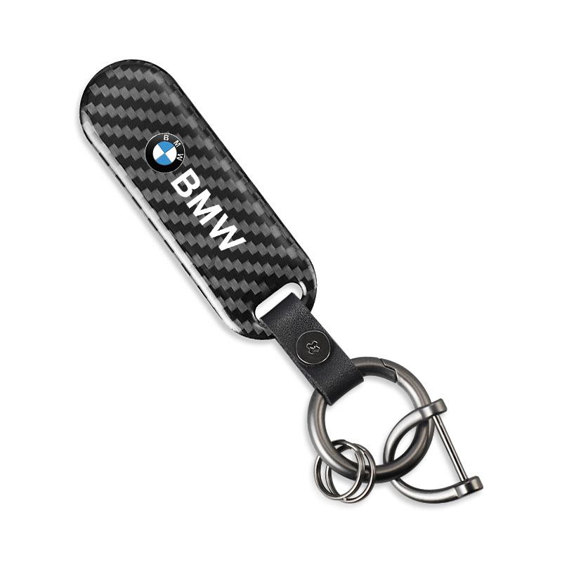 Carbon Fiber Car Keychain Metal Anti Loss Portable Key Ring For BMW I3 I4 E46 E90 E60 F30 F10 X1 X2 X3 X5 X4 X6 X7 G30 G20 G32
