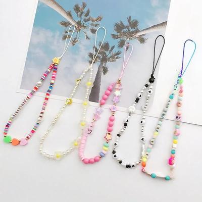 Beautiful Flowers Star Beads Phone Chain Lanyard for Women Phone Case Strap Charm Jewelry Accessories