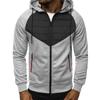 New Men's Casual Sweatshirt Zipper Hooded Sweatshirt Jacket Men's Patchwork Cardigan