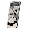 Baby Panda Hard PC Phone Case For Samsung Galaxy Z Flip 7 6 5 4 Black Cover For Galaxy Z Flip 3 Foldable Shell Fundas Capas Bags