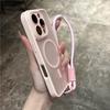 Clear Matte Magnetic Case For IPhone 16 14 13 Mini 15 12 11 Pro Max Plus Lanyard Wrist Strap Magsafe Shockproof Bumper Cover