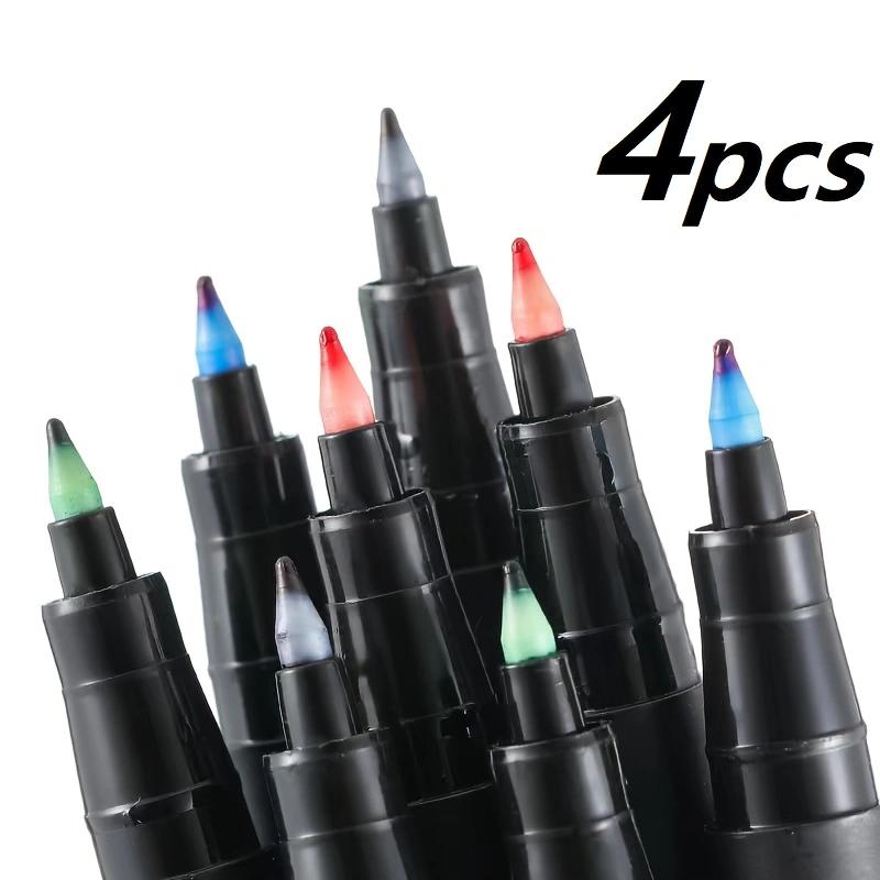 4Colors Fine Tip Permanent Marker Pens – Bright Colors (Black, Blue, Red, Green) for DIY Painting, Drawing, and Design