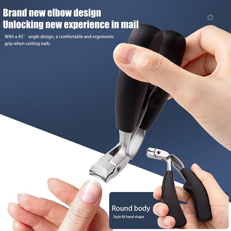Curved Head Nail Clippers With Large Opening Anti-Splash Storage Nail Scissors For The Elderly Thick Toenails Heavy Duty