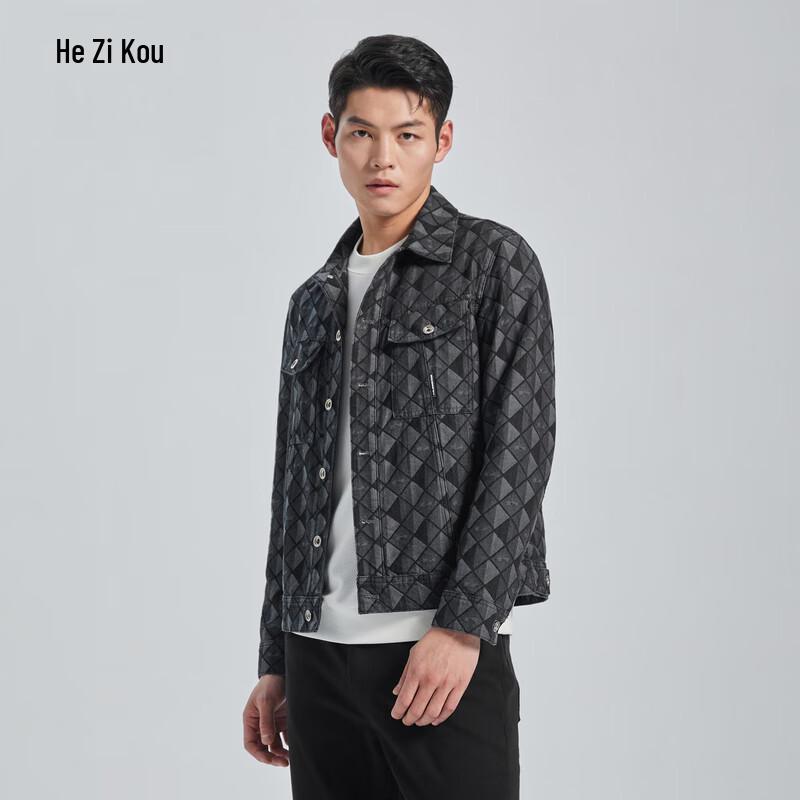 

Lilanz Men s Jacquard Denim Jacket L