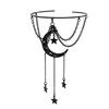 Sweet Gothic Cross Crystal Open Arm Bracelet Black Butterfly Chain Multi-Layer Legchain