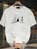 Cat Guitar Band Unisexs Tshirt Minimalist Graphic Casual Cotton Short Sleeve Tops Summer Streetwear