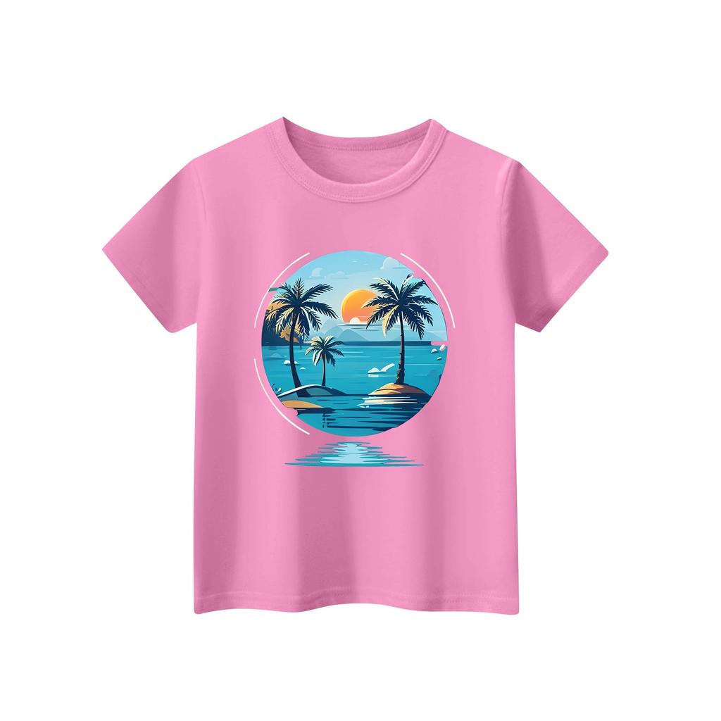 Children's Short Sleeve Neck T-Shirt Animal Print Daily Casual Top