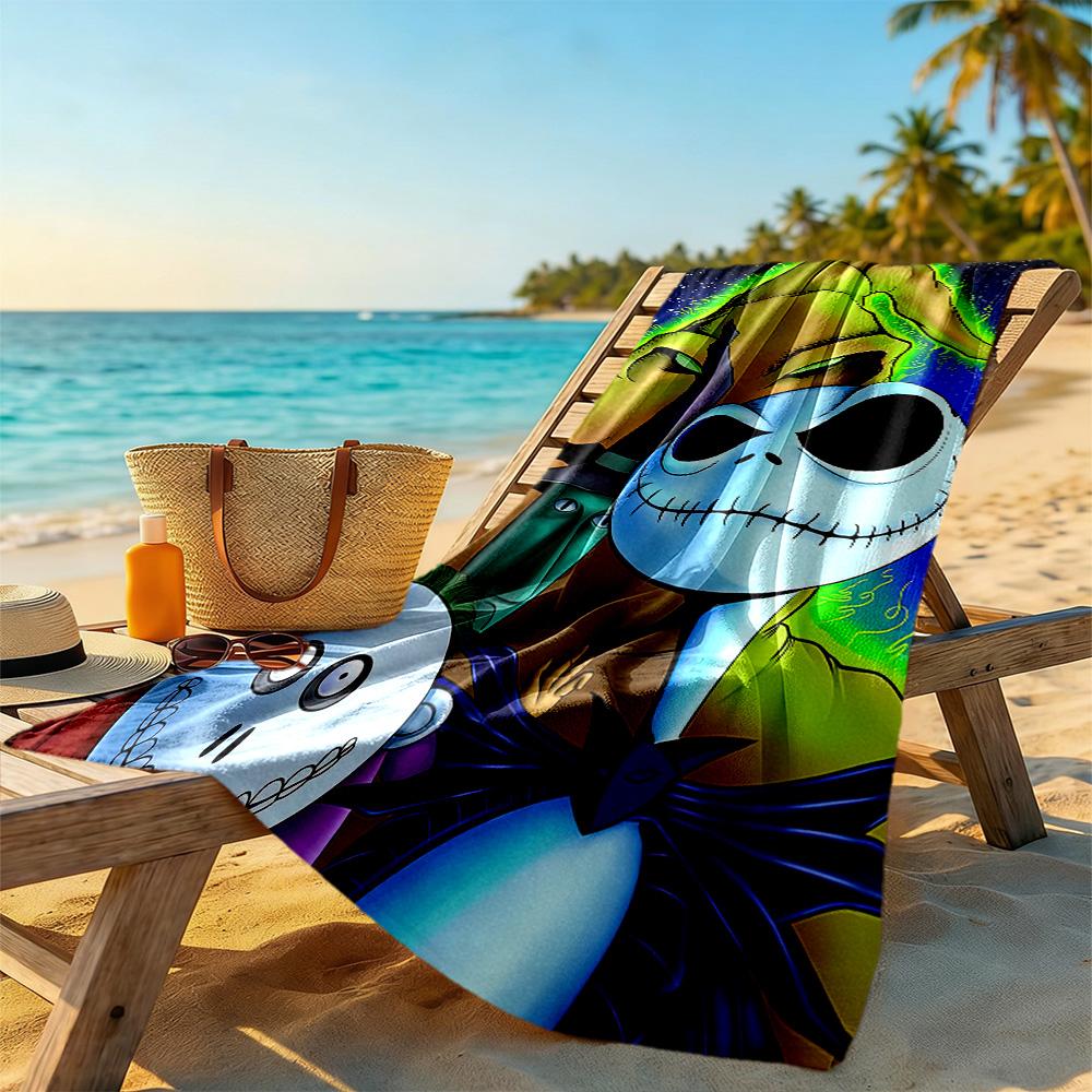 Christmas Nightmare Beach Towel Super Soft & Absorbent Comfortable Lightweight Perfect for Traveling Yoga Camping and Swimming
