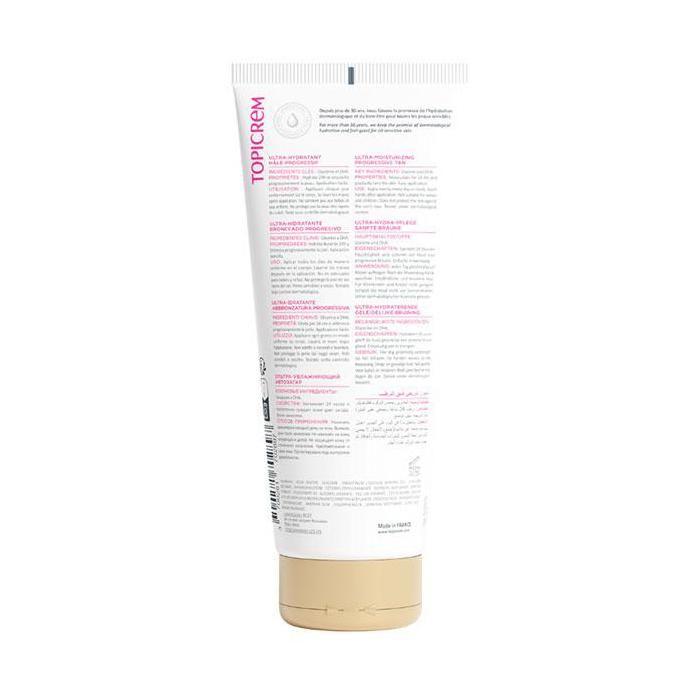 Lait Ultra-Hydratant - TOPICREM - Hâle Progressif - 200ml - Peaux Sensibles - Sans Parabène