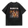 SURIYA Tamil T shirt vintage Washed Stretched Soft designer clothes Breathable fashion Slightly Versatile Comfortable graphic