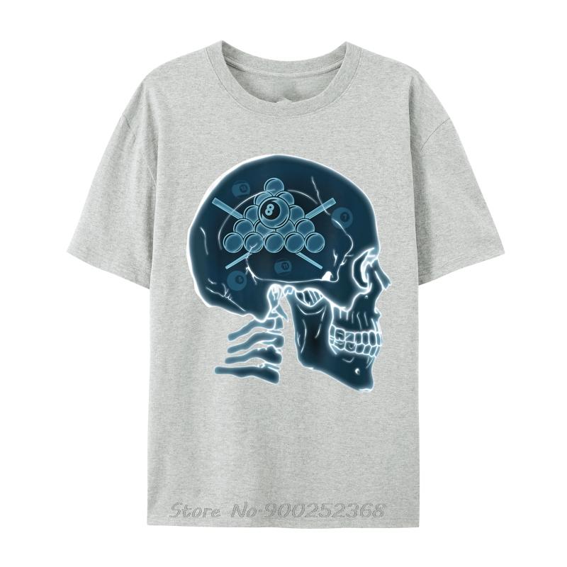 Skull Funny Billiards Pool Player Sports Snooker 8 Ball Unisex Tshirt Fashion Graphic Tshirt Oversized Summer Tees Oneck T Shirt