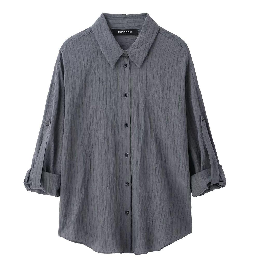 Spring 2025 Women's European & American Style Striped Short Sleeve Shirt with Casual Long Pants